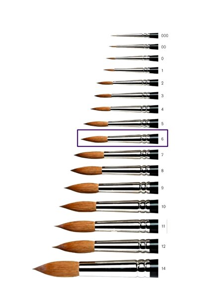 Brons Watercolor Brush Art Brush 145 No:6 - 2 Pieces