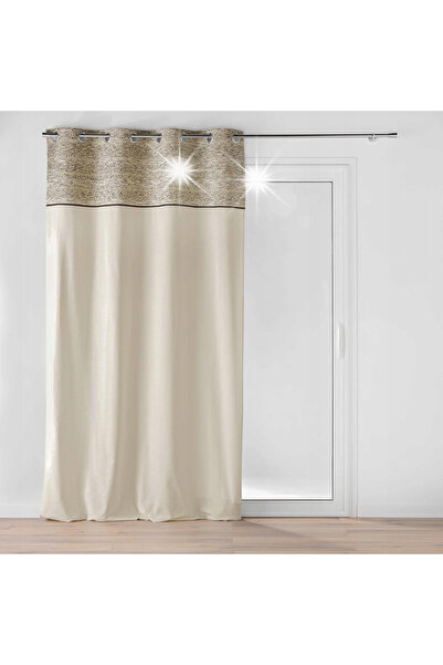 Douceur D'INTERIEUR Perdea jacquard bej din bumbac cu model cu buline CAMALIA...