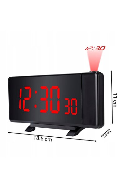 Retoo Ceas radio cu proiector, negru, USB, alarmă puternică, afișaj LED XL