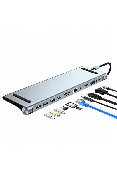 NO BRAND Stație de andocare USB C 3.0 HDMI 4K RJ45 LAN PD 11 în 1
