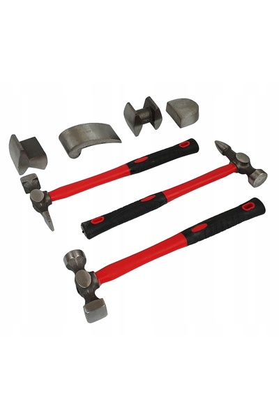 SilverTools Set de unelte pentru tablă, ciocane și clești, 7 piese