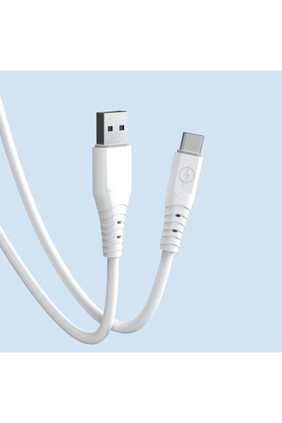 DUDAO Cablu USB - USB-C 6A, Lungime 1 metru, Culoare albă (TGL3T)