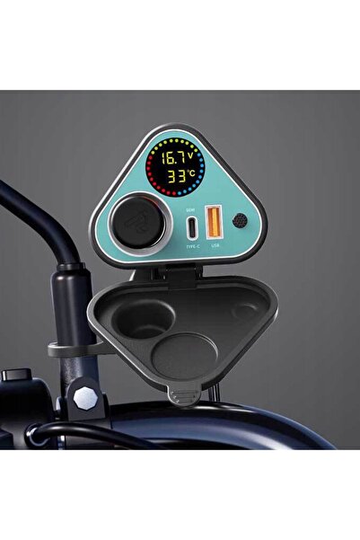 NO BRAND MC37 ÎNCĂRCĂTOR MOTOCICLETĂ SCUTER VOLTMETRU PRIZĂ BRICHETĂ USB-C QC...