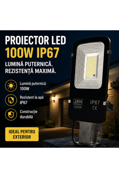 OEM Proiector LED +PANOU Solar 100W IP67 – Iluminare puternică pentru exterior