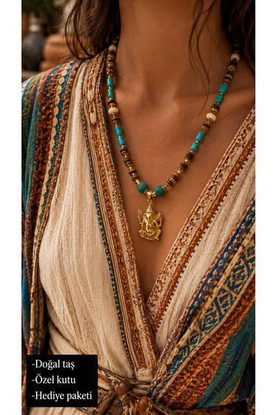 HER ŞEY NOTA www.herseynota.com Authentic Women's Necklace with Ganesha Figur...