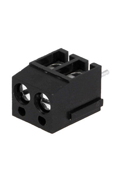 OEM 2-contact PCB connection strip at 90° angle 5mm 2 tracks max.2.5mm2 black...