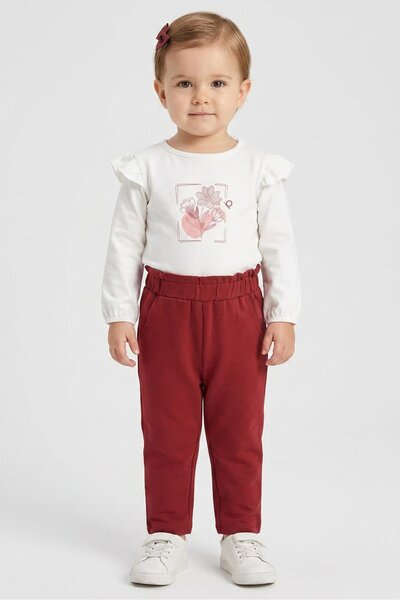 Popees Toddlers Girl 2 Pieces Graphic Print Top And Pant Set, Multicolor