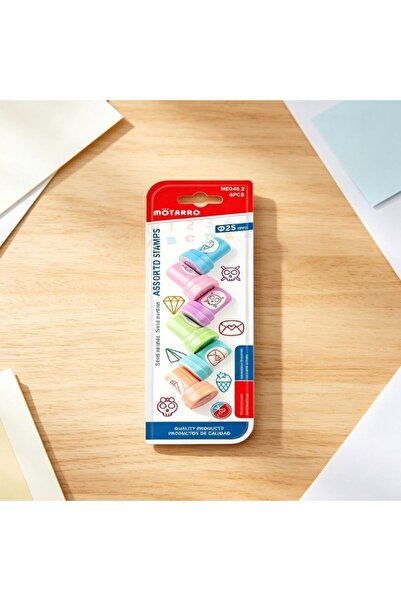 MOTARRO 6 Pieces Integrated Ink Stamps, Simple Cartoon Patterns, Educational ...