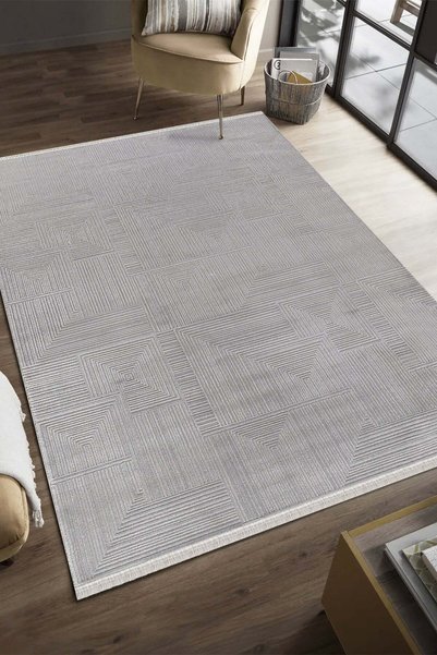 HALICIM COLLECTION TR Akasya AK003 Gri Yumuşak Dokulu Makine Halısı 200 x 290 cm