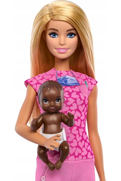 mattel Păpușă Barbie Doctor Pediatru, păpușă Barbie doctor, păpușă Bobasek + ...