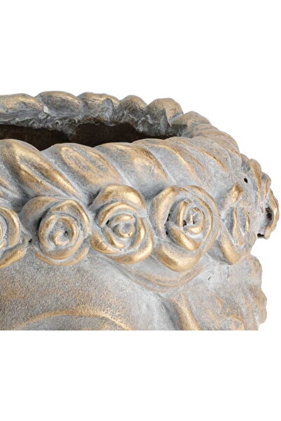 Koopman Ghiveci GOLDEN HEAD, capac, pentru plante, flori, ierburi, statuetă, ...