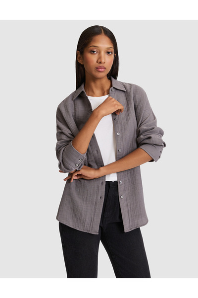 Pierre Cardin Gray Comfort Fit Long Sleeve Shirt 50328655-Vr024