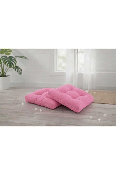 MoMMe SANDALYE MİNDERİ SALINCAK MİNDERİ 45*45 CM OVAL PEMBE 2 ADET