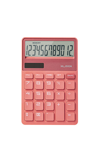 Nusign Calculator de birou 12 cifre Roz intens DELI