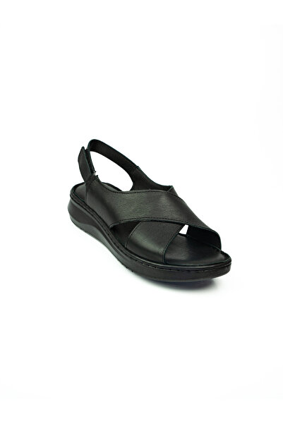 NOBLE 9720 Black Leather Women's Sandals