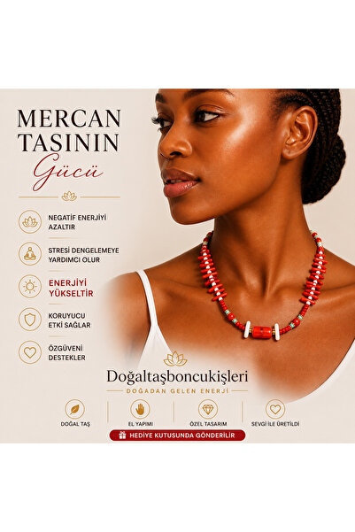 doğaltaşboncukişleri Coral Necklace