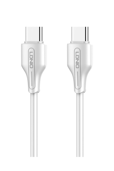 LDNIO Καλώδιο USB-C σε USB-C LC121C, 65W PD, 1μ, λευκό