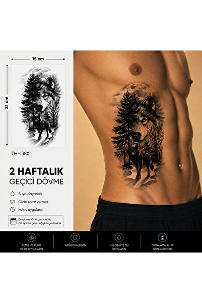 medink tattoo Gerçekci Geçici Kurt Dövme Yapıştırma Etiket Kadın Erkek Kol Bacak