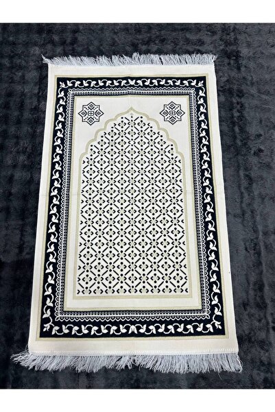 Yarençeyiz Simli Kadife Desenli Saçaklı Hediyelik Bohçalık Kalın Lüx Seccade