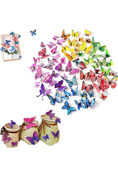 GoodTool 3D Butterfly Wall Stickers, 60-Piece Set of 5 Colors Removable Butte...