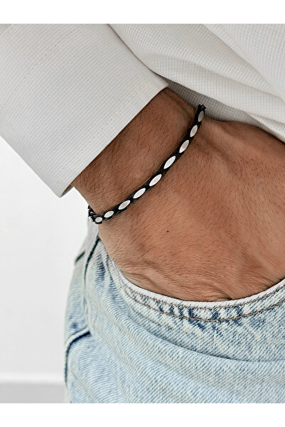 FERRO Silver and Black Steel Men's Bracelet Frj10182A-J 2 Year Warranty Gift ...