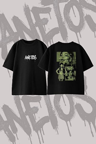Anetos Ariana Grande Positions_17 Design Back Printed Cotton Black Oversize T...