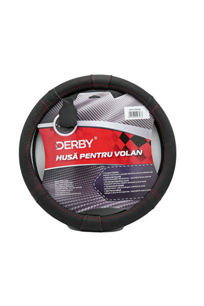 Derby Genuine Leather steering wheel cover Red (37-39 cm)
