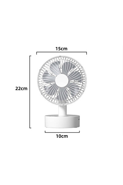 Choice White Rechargeable Desk Fan 4 Speed Adjustable Desktop Table Fan with ...