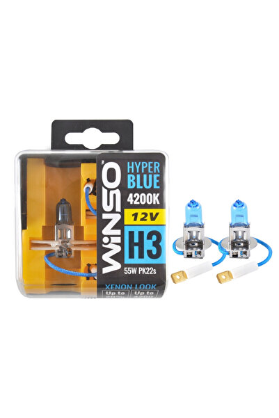 Winso Bec Халоген Хипер Син +20% H3 - 12V, 55W PK22s ●   4200K ●   Комплект 2...