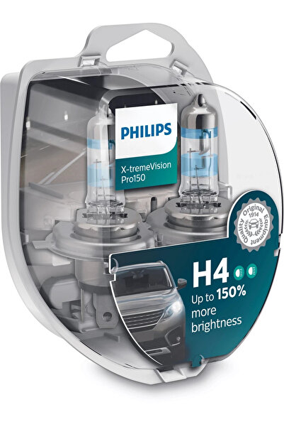 Philips Bec Halogen H4 X-tremeVision Pro150 12V 60/55W P43t-38 - Set 2 Buc