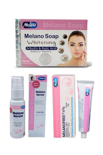MELANO Melanofree Face Whitening Set Serum, Soap And Tube Cream - Pack of 3