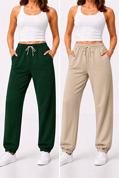 ZİYMO 2-Piece Women's Elastic Waist Trackpants