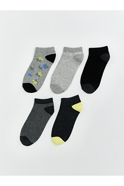 LC Waikiki Nevavm Farkıyla Lcw Kids Mixed Patterned 5-Pack Boys' Booties Socks