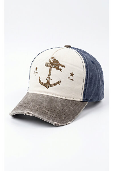 Kapin Çapa Eskitme Yıkamalı Kumaş Baseball Cap Tasarım Şapka