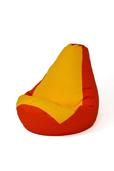 NO BRAND Pufa worek GO GIFT Gruszka XL 130 x 90 cm Roșu-galben