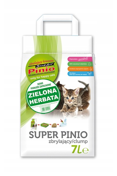 NO BRAND Așternut igienic pentru pisici SUPER BENEK Pinio Ceai verde 7 L