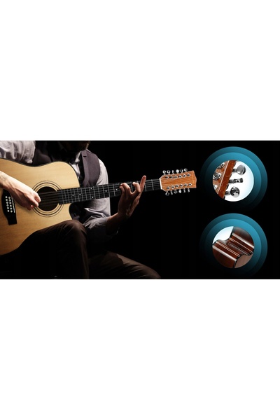 MUSICMATE Chitară acustică cu 12 corzi MM-G100 StringSymphony Lemn deschis