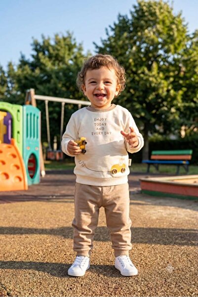 MyPrettyBaby Car Printed Button Detail 100% Cotton Baby Boy Top and Bottom 2-...