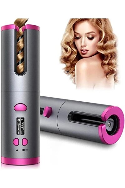Generic Automatic Cordless Auto Hair Curler with Accessories – Black/Pink Rec...