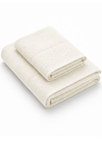 Elif Mira 2 Piece Bath Towel Set 100% Cotton 90X150 + 50X90 cm Elora Collection