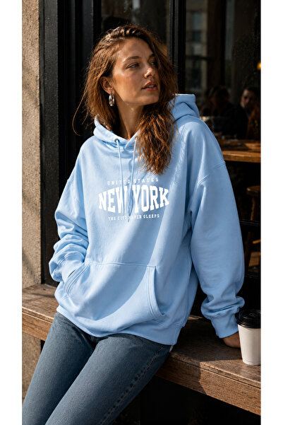 FAVORİST New York the City Never Sleeps (Hooded 3 Thread Sweatshirt) Unisex