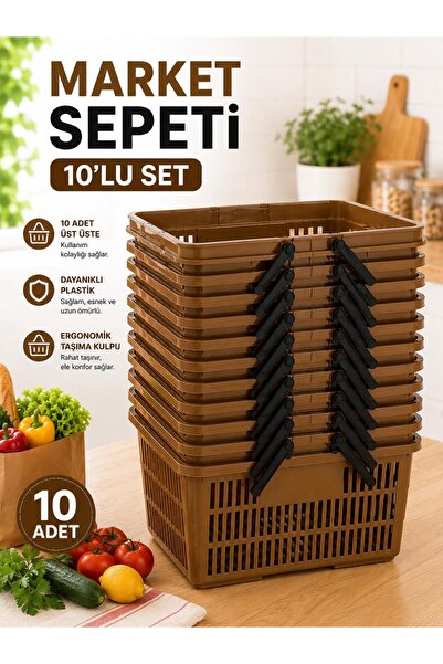 LOREMPBOX 10-Piece Market Basket Set 23X49X33,5 cm Professional Grade Plastic...