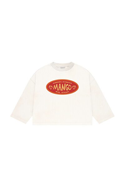 lethestudios Mango Sticker Baskılı Uzun Kollu Basic T-Shirt