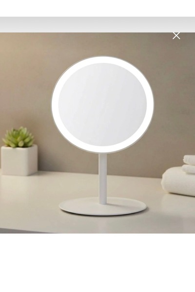 Binshihon Home Modern Design with Base, Led Circular Mirror with Noor Lightin...