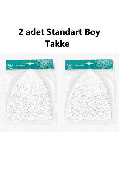 zeyd 2 Pieces of White Standard Machine Knitted Skullcap