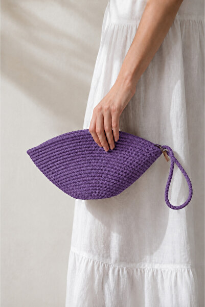 Naspar Purple Color Stitched Handbag Daily Use Women's Portfolio Clutch Bag 3...