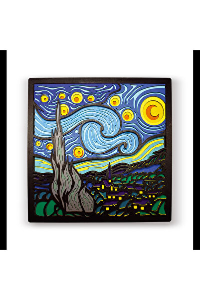 OEM Splat Planet Ξύλινο Σετ Χειροτεχνίας "Starry Night Wood Art" 25x25cm