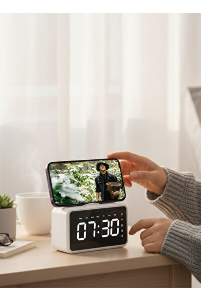 Generic Smart Bluetooth Audio Alarm Clock Speaker White with LED Display, Dua...