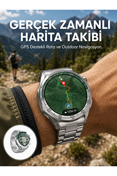 Epilons Premium Amoled Akıllı Saat Gps Harita Desteği Bluetooth Arama Sağlık ...