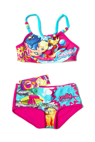 Polly Pocket Costum de baie 2 piese multicolor cu bustieră cu mărgele 86% pol...